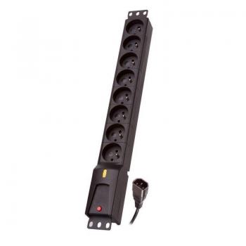 Regleta Lestar con 8 Tomas y Interruptor, Cable de 3 m, 230V AC para Uso en Interiores - Color Negro