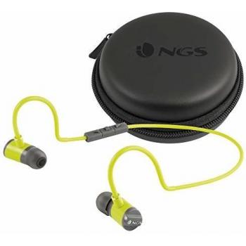 NGS Artica Swing Dentro de oído, Banda para Cuello Binaural Inalámbrico Gris, Amarillo - Auriculares