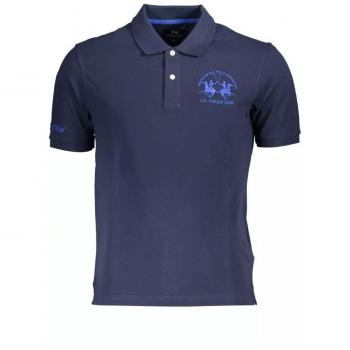 La Martina Blue Cotton Polo Shirt - L, Male, Blue, Size: L, Embroidered