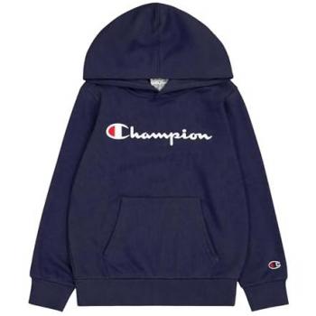 Sudadera con capucha Champion para hombre, color azul marino, sudadera de algodón con diseño clásico y logotipo Champion en el pecho. Sudadera con capucha Champion Big Logo para niños, color negro puro, fabricada en algodón suave y