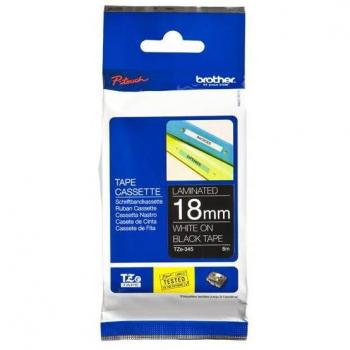 Brother TZe345 18mm White on Black Laminated Tape