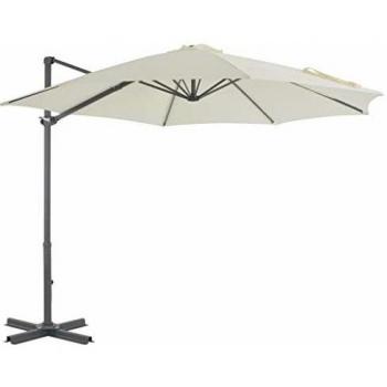 vidaXL Sombrilla Voladiza Poste de Aluminio Arena 300 cm Parasol Toldo Jardín