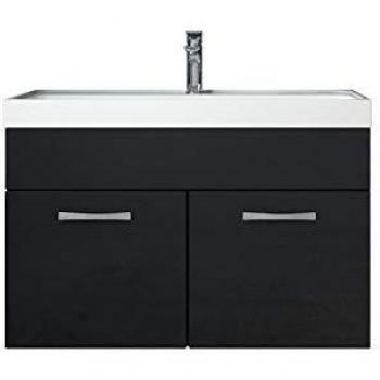 Conjunto de muebles de baño Paso 01 80cm con lavabo negro alto brillo - Mueble bajo lavabo y armario de almacenamiento