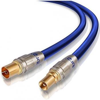 IBRA - 3m cable de antena HQ HDTV Premium / resistencia: 75 ohmios - cable coaxial