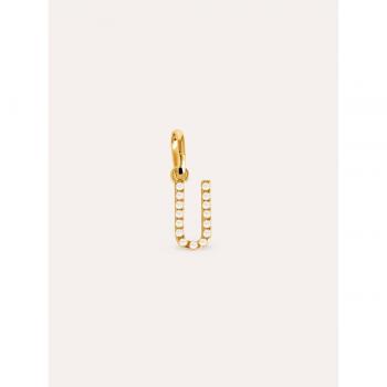 Charm Letter Spark de plata bañado en oro inicial U