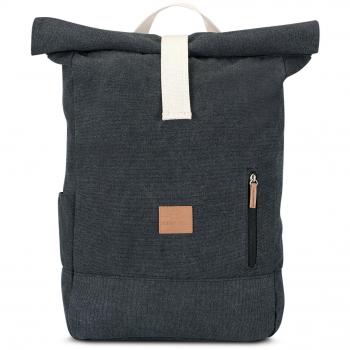 Johnny Urban Mochila Mujer & Hombre Negro - Adam Large - Bolso Roll Top para Portatil para Viaje, Trabajo, Universidad - Compartimento de 15.6 Pulgadas - Repele el Agua