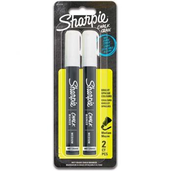 Paquete de 2 marcadores de tiza líquida Sharpie chalk blanco para escritura y dibujo.
