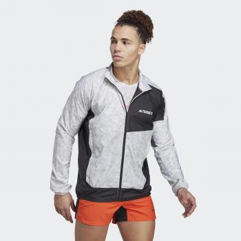 Chaqueta adidas Trail Wind para Correr Hombres - Blanco, Negro