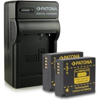 Bundle - 4en1 Cargador + 2x Batería DMW-BLG10 DMW-BLG10E para Panasonic Lumix DMC-GF6 | Lumix DMC-GX7 mucho más… [ Li-ion; 750mAh; 7.2V ]