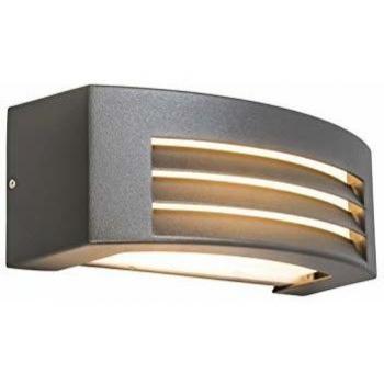 Aplique moderno antracita IP44 Hurricane 1, aluminio/plástico rectangular, adecuado para LED, máx. 1 x 40W