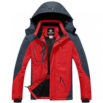 GEMYSE Chaqueta de Esquí Impermeable de Montaña para Hombre Abrigo de Invierno de Lana Antiviento con Capucha