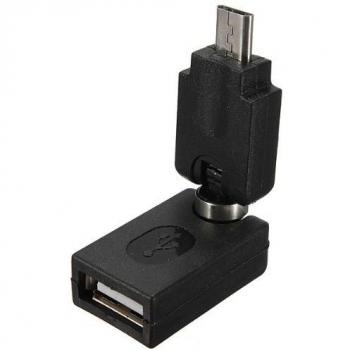 USB 2.0 hembra a Micro USB Male Adapter 360Degree Angle Rotation