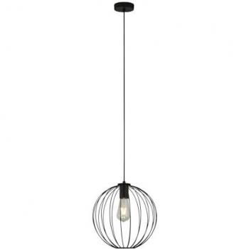 Suspensión Industrial Rondo Acero Negro 1 Luz E27