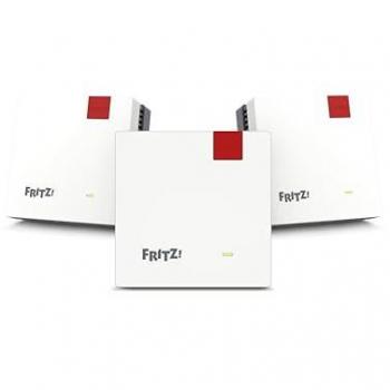 Kit de Repetidores WiFi 6 FRITZ!Mesh Set 1600 (3 unidades, cobertura para 5-7 habitaciones, hasta 3000 Mbps)