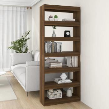 Estantería/Divisor de Espacio en Madera Ingenierizada Color Roble Marrón 80x30x198 cm