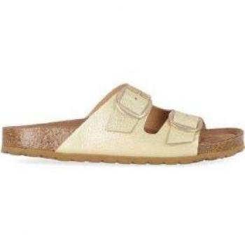 Sandalias planas de piel Chika10 Konil 01 en color platino/ligero dorado