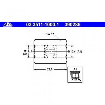 ATE 03351110001 conector de latiguillo de freno