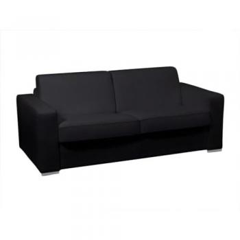 Sofá cama italiano de 3 plazas 100% piel de búfalo Delectea II - Negro