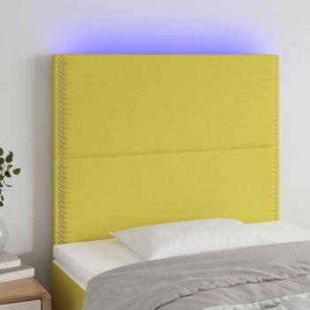 Cabecero LED Tela Verde 80x5x118/128 cm