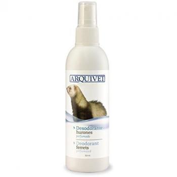 ARQUIVET Desodorante para hurones 125 ml - Accesorios para roedores, cobayas, conejos - Ambientador para mascotas - Reduce el mal olor - Repelente natural de insectos