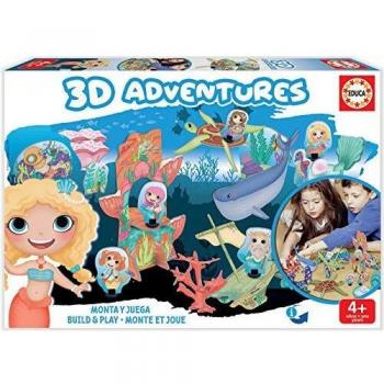 Educa Borrás-3D Adventures Playset, construye tu Universo 3D de Sirenas, Juego Educativo para niños, a Partir de 4 años, Color variado
