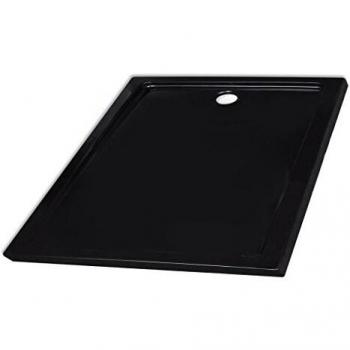 vidaXL Plato de ducha cuadrado ABS, color negro, 90 x cm