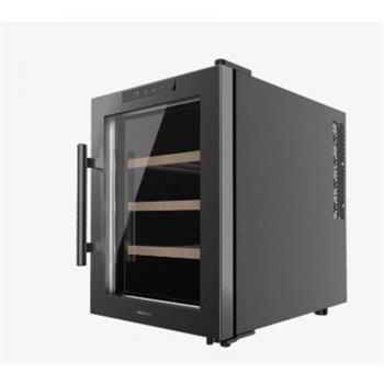 Cecotec GrandSommelier 1220 CoolWood Vinoteca de 12 Botellas con Acabado en Madera y Color Negro