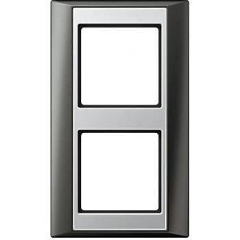 Marco embellecedor antracita aluminio doble 93x160mm JUNG