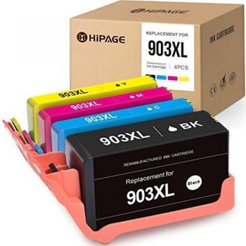 HIPAGE 4 Cartuchos de Tinta 903XL Compatible con HP Officejet 6950 Officejet Pro 6960 6970