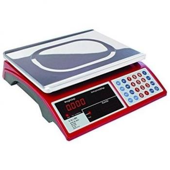 Camry 5kg/33lb Báscula de precios digitales para Alimentos con 37cm Plataforma de Pantalla Dual de LED Roja Brillante, Batería Recargable Incluido