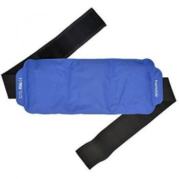 kwmobile Compresa de gel frío y caliente - Almohadilla ajustable reutilizable - Cinturón para calentar en microondas y enfriar en congelador - Azul