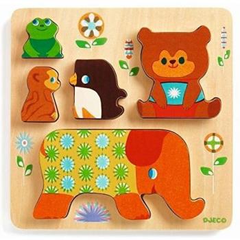 DJECO- RompecabezasPuzzles encajables y rompecabezasDJECOEncajable Woodypile, Multicolor