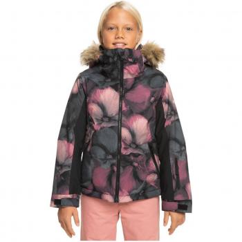 Chaqueta de snow Roxy Jet Ski para niños, color True Black Pansy, talla L