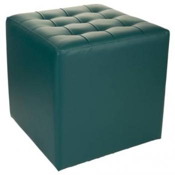 Taburete tapizado verde 40x40x38h cm de estilo Art Deco