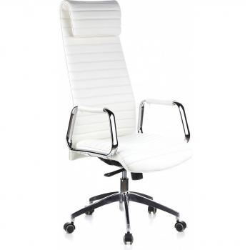 hjh OFFICE 600902 Silla de Oficina giratoria ASPERA 20 Cuero Crema, Sillón Alta Gama, Silla de Respaldo Alto
