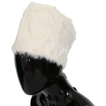 Dolce & Gabbana White Xiangao Lamb Fur Beanie - 56 cm|XS