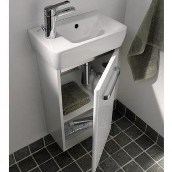 Mueble Bajo Lavabo Geberit Renova Compact 34,8 cm - Dimensiones: 34,8x60,4x22,2 cm - Color: Gris Claro Mate / Gris Claro Brillante