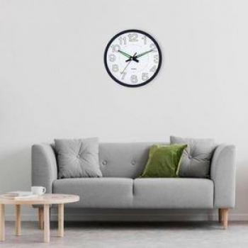 Reloj de Pared Moderno Reflectante Negro Ø25.4cm Thinia Home