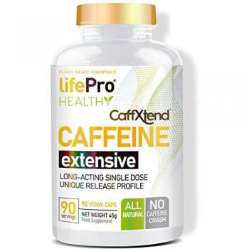 LIFE PRO NUTRITION CAFFEINE EXTENSIVE 200MG 90 VCAPS | Cafeína Liberación Prolongada | Mejora Rendimiento Físico y Cognitivo | Estimulante y Quemagrasa con un