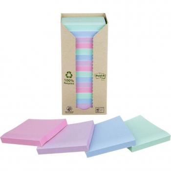 Pack 16 blocks notas adhesivas 76x76mm Post-it® Reciclados colores surtidos