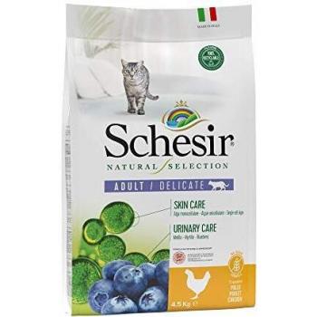Schesir, Pienso Completo Y Equilibrado para Gatos Adultos, Línea Natural Selection con Alto Contenido En Pollo, Croquetas - Formato Bolsa De 4,5 Kg