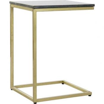 Mesita auxiliar mármol hierro 40 x 46 x 65 negro