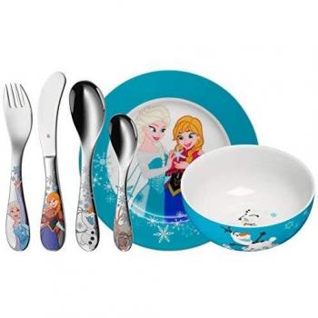 WMF Disney Frozen - Vajilla para niños 6 piezas, incluye plato, cuenco y cubertería