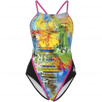 MP Michael Phelps Mujer Selaron redondo Back Swimsuit – Black/Dark Pink, 36-Inch/Talla UK 12