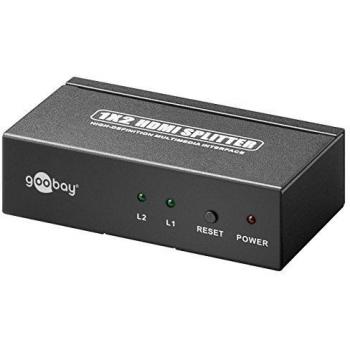 Goobay - Divisor HDMI (1 entrada y 2 salidas, transmisión 3D)
