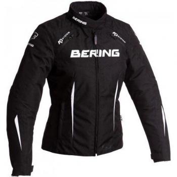 BERING - Chaqueta para moto, color negro y blanco, talla 40
