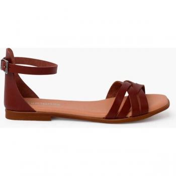 Sandalias abiertas de niña con tiras y talonera de piel