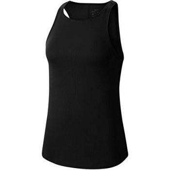 NIKE W Nk Yoga Luxe Rib Tank para Mujer, L, Black/Dk Smoke Grey