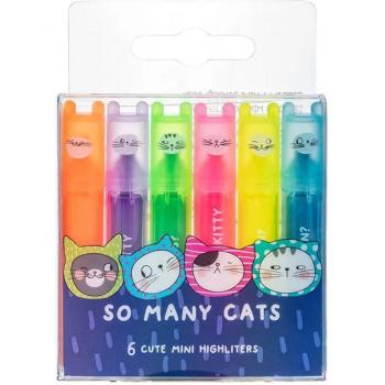 M&G So Many Cats Mini Highlighters, Pack of 6 Assorted Colors