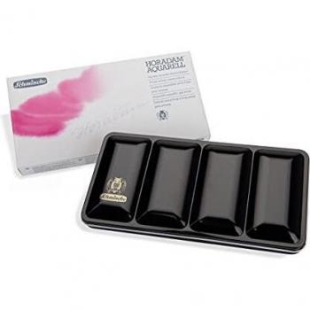 Caja de metal Schmincke Horadam Aquarell con 18 godets enteros de acuarela